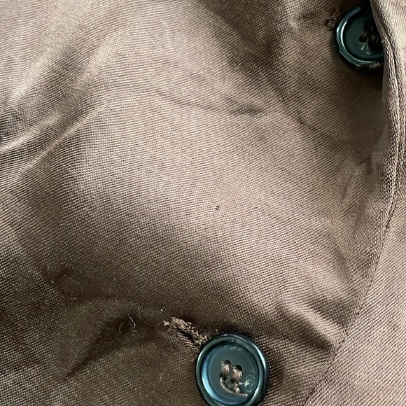 🤎Zara brown satin effect blazer linen viscose mix size small - Picture 10 of 11